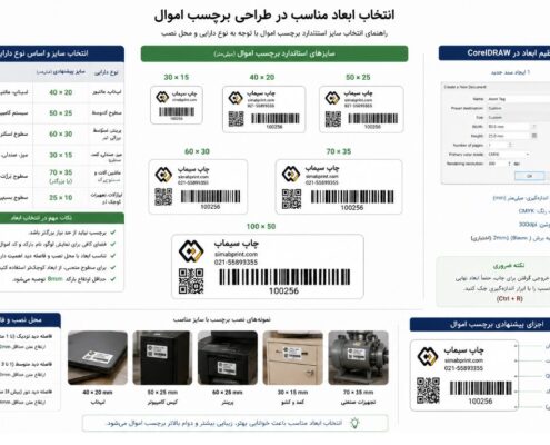 انتخاب ابعاد مناسب در طراحی برچسب اموال