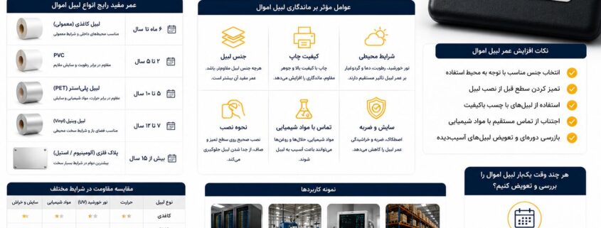 عمر مفید لیبل اموال چقدر است؟ عوامل مؤثر بر ماندگاری برچسب اموال