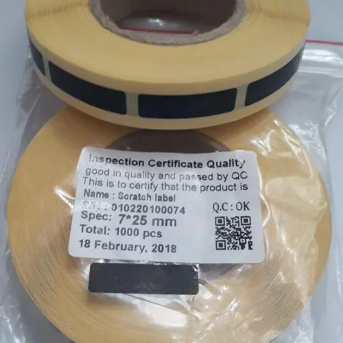 لیبل اسکرچ پوشش رمز سایز 7*25 میلیمتر