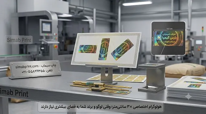 هولوگرام اختصاصی ۱×۳ سانتی‌متر؛ وقتی لوگو و برند شما به فضای بیشتری نیاز دارند