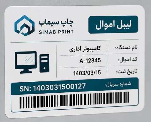 چاپ شماره سریال متغیر به همراه بارکد روی لیبل اموال