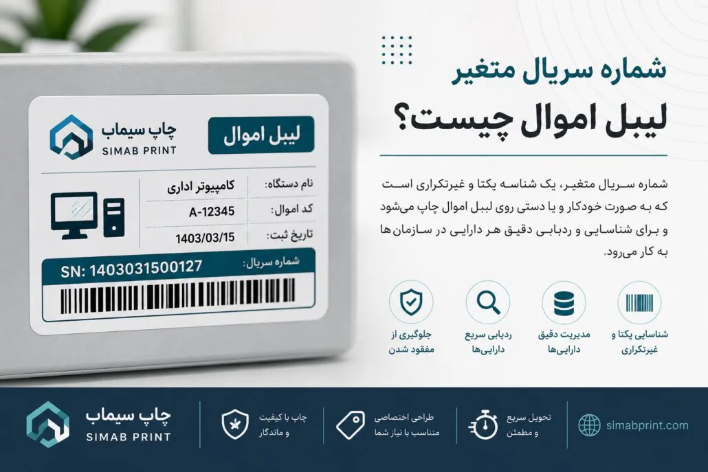 چاپ شماره سریال متغیر روی لیبل اموال